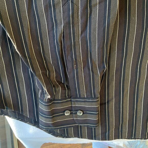 Robert Talbott Men’s Long Sleeve Dress Button Down Shirt Size 2XL, Gray Stripes - Picture 6 of 9